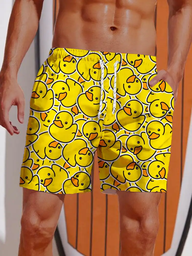Trunk Breathable Men - New Men's Shorts Hawaiian Yellow Duck