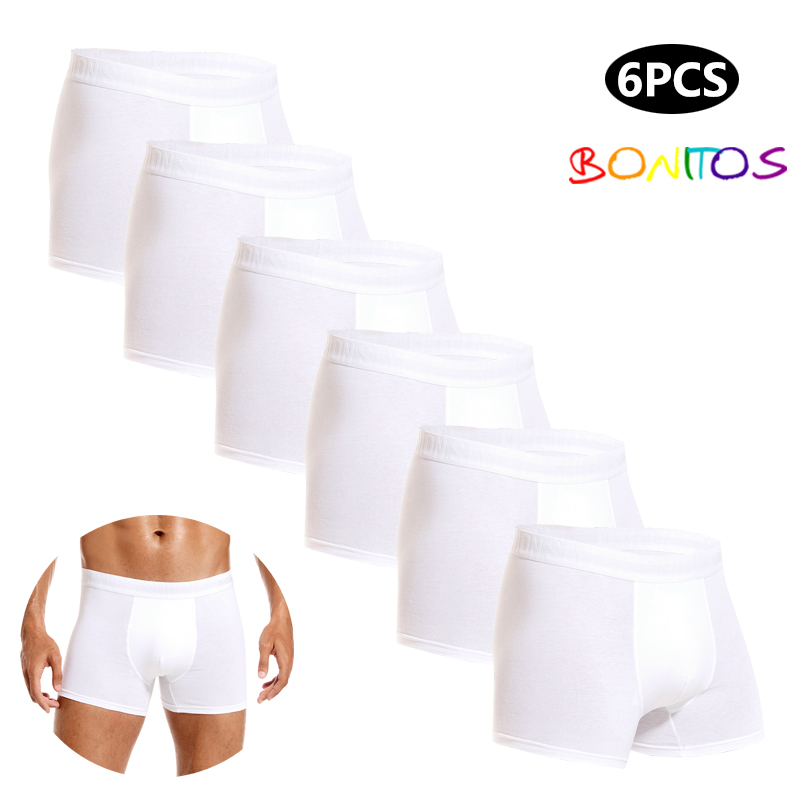 6pcs White Men Panties Cotton  - Boxer Brief Pack Cotton recensione e prezzo