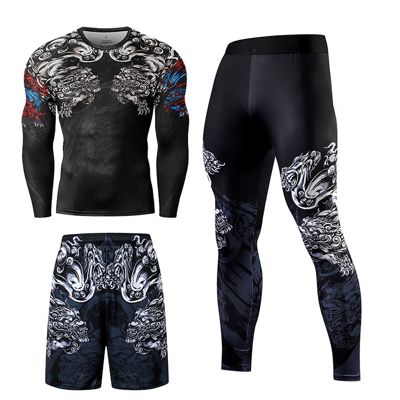 2/3PCS Men Jiu jitsu Tracksuit - Compression Long Pant recensione e prezzo