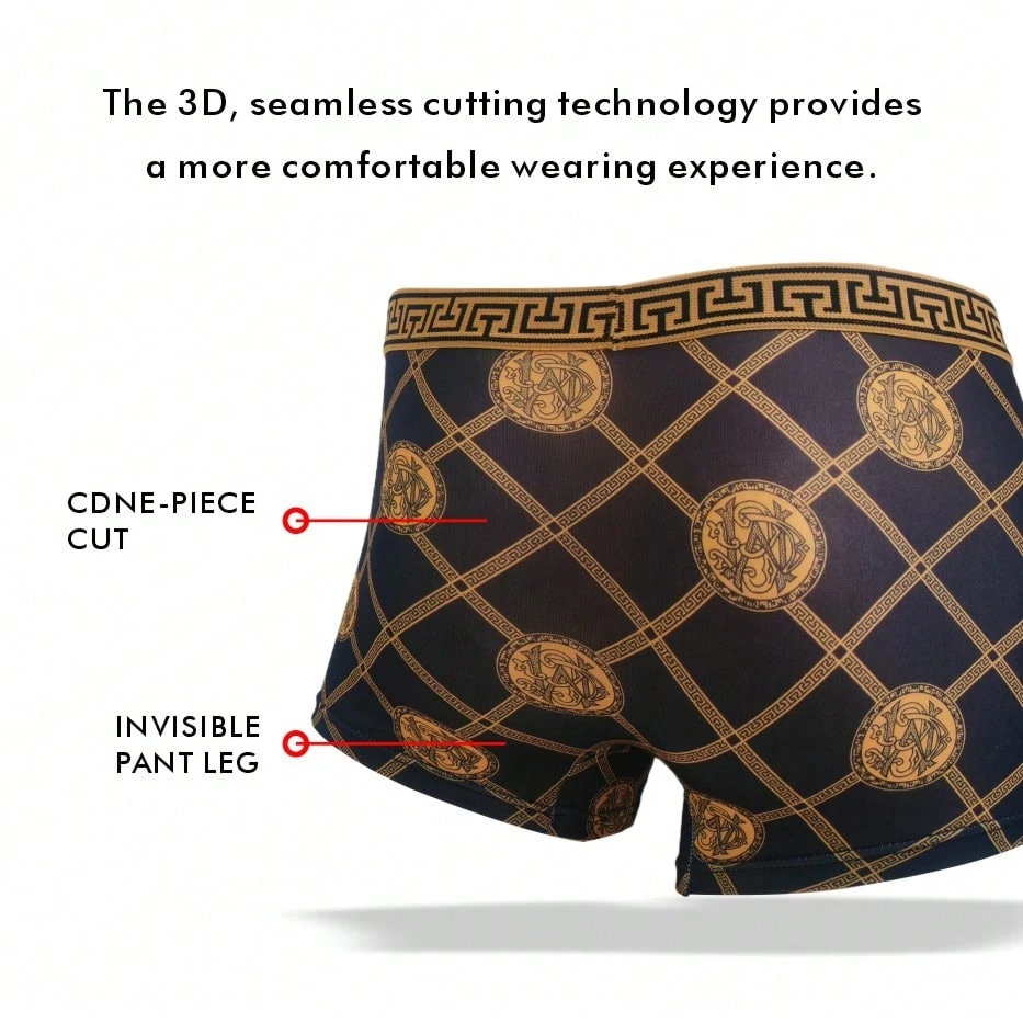 10pcs Mens Black Gold Pattern  - Boxer Shorts Modal recensione e prezzo