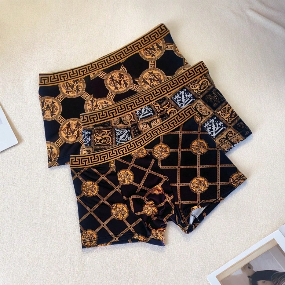 10pcs Mens Black Gold Pattern  - Boxer Shorts Modal recensione e prezzo