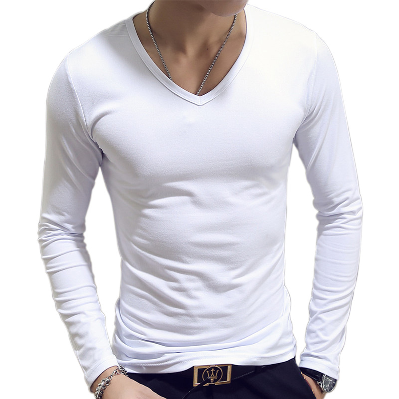 V Neck Mens T Shirts Plain Lon - Undershirt Crew Neck recensione e prezzo