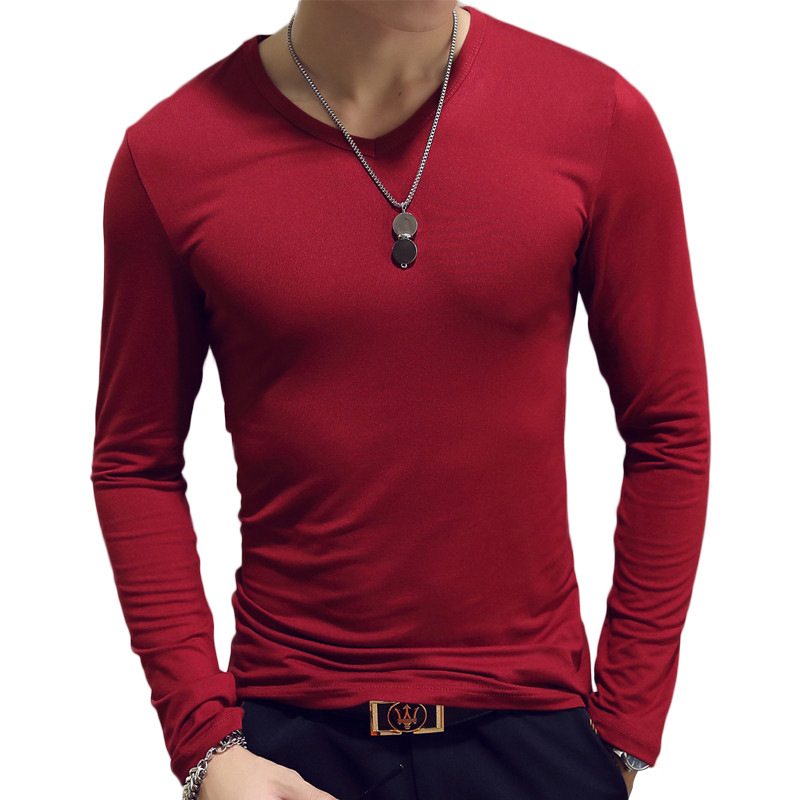 V Neck Mens T Shirts Plain Lon - Undershirt Crew Neck recensione e prezzo