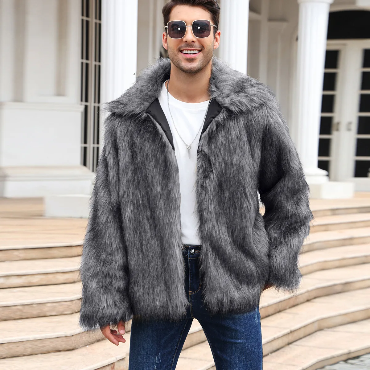 Men Faux Fox Fur Jacket Coat W - Thermal Long John recensione e prezzo