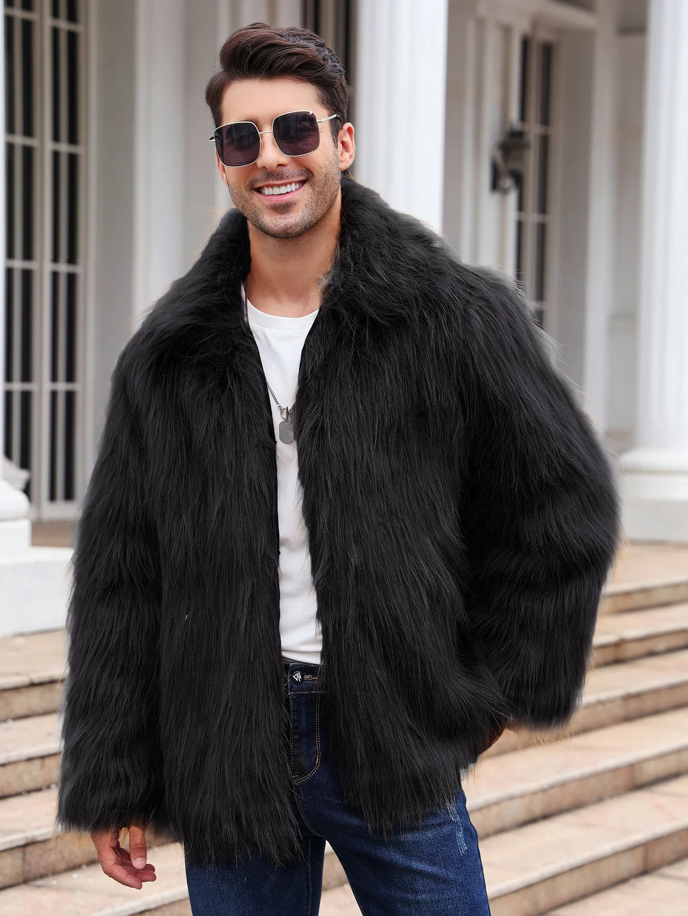 Men Faux Fox Fur Jacket Coat W - Thermal Long John recensione e prezzo
