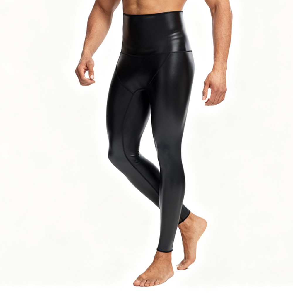 Sexy Men PU Leather Long Pants - Compression Long Pant recensione e prezzo
