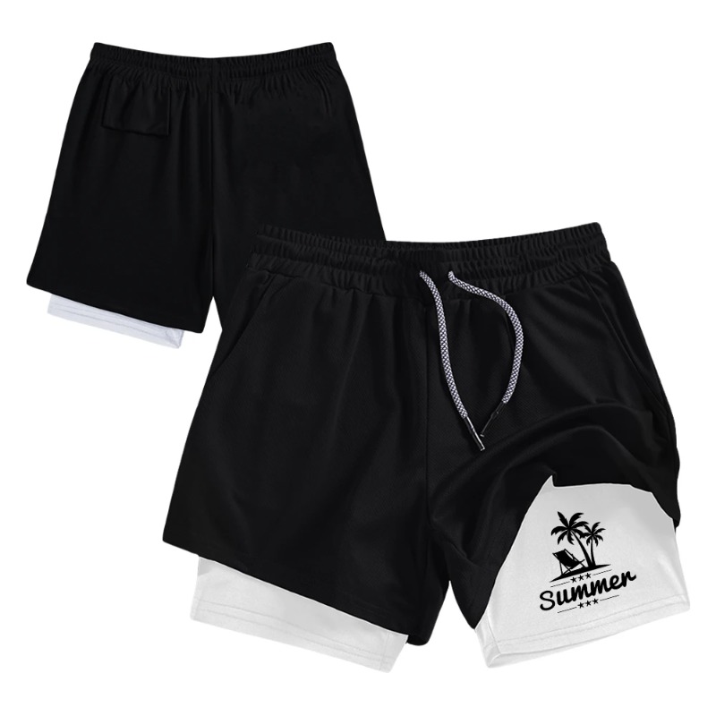 Summer Men's Double Layer Runn - Compression Shorts Athletes recensione e prezzo