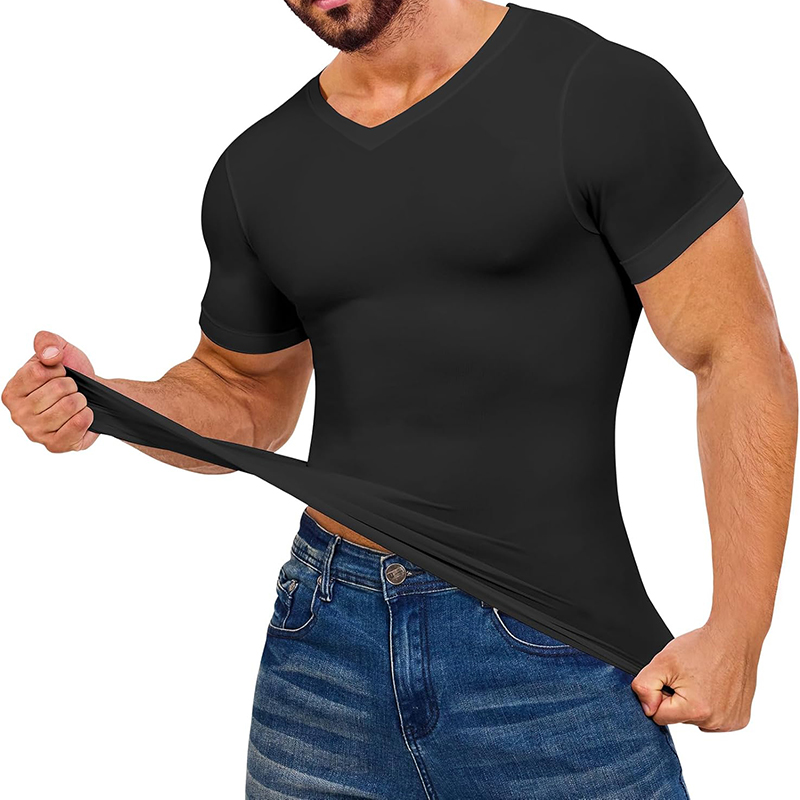Men V Neck Compression Shirts  - Undershirt Crew Neck recensione e prezzo
