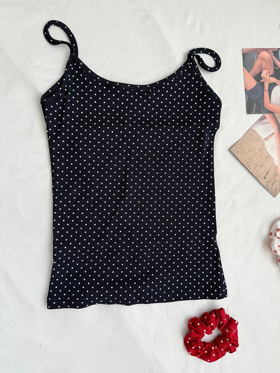 Navy Dot Ribbed Shorts Sets Wo - Tank Top Ribbed recensione e prezzo
