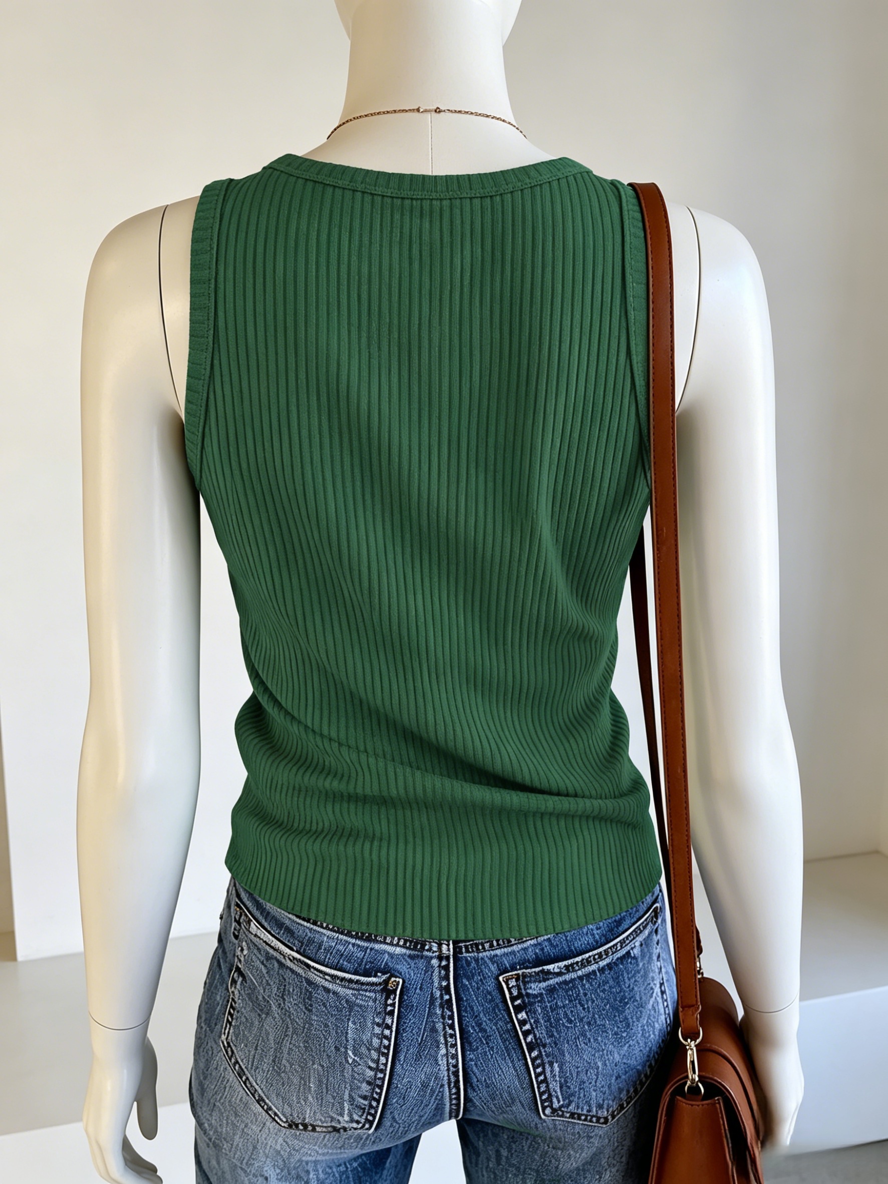 Plus Size Women Green Ribbed K - Tank Top Ribbed recensione e prezzo