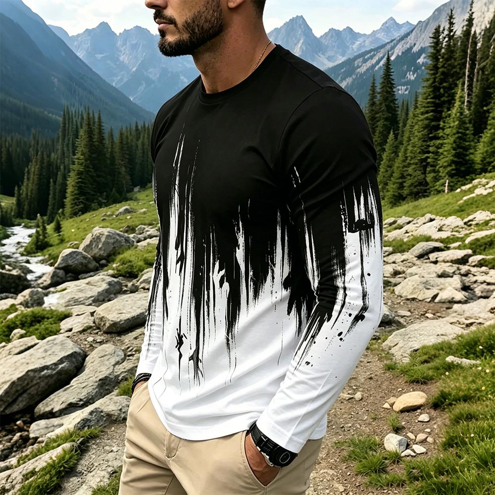 Men's Gradient Ink Splash Long - Base Layer Top recensione e prezzo